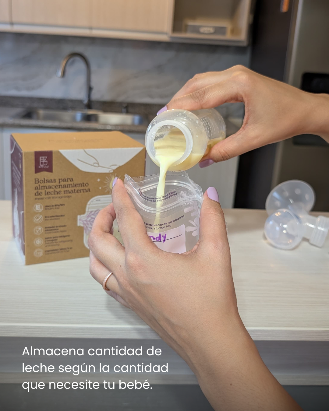 Bolsas para almacenar leche materna 4oz 120ml con 120 bolsas - Effluz