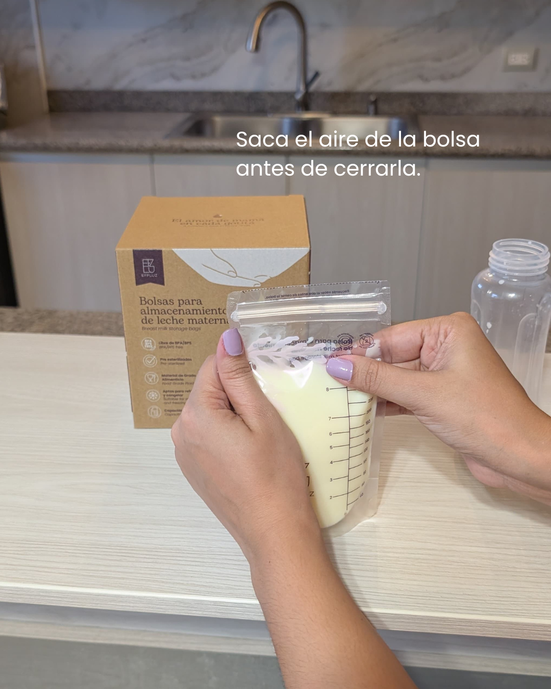 Bolsas para almacenar leche materna 8oz 250ml con 120 bolsas - Effluz