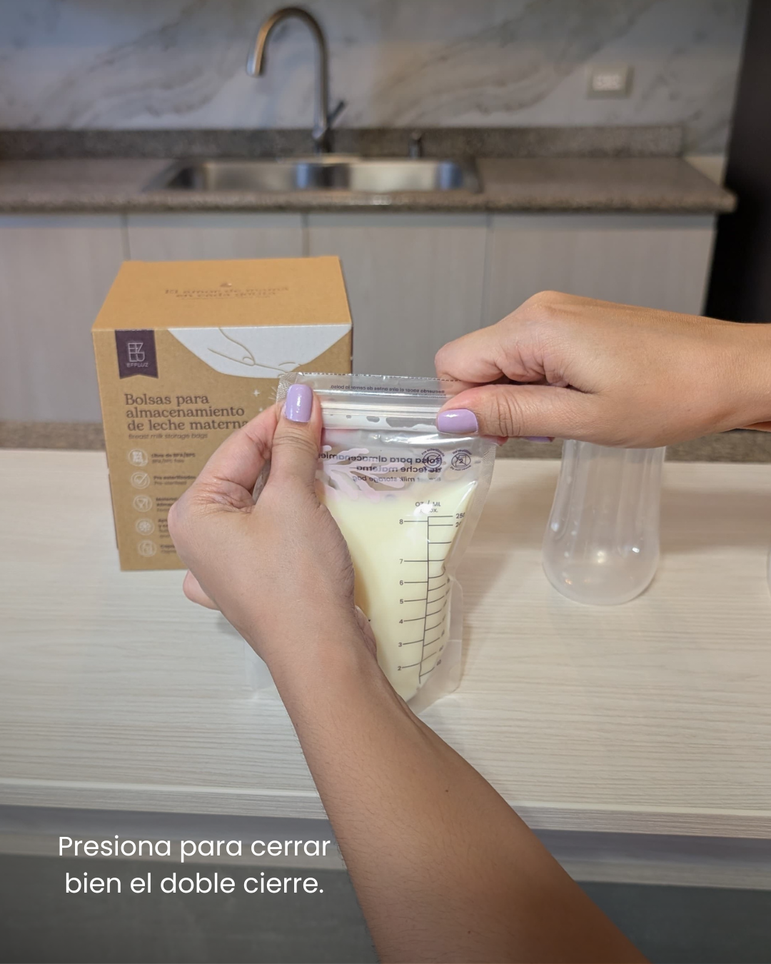 Bolsas para almacenar leche materna 8oz 250ml con 120 bolsas - Effluz