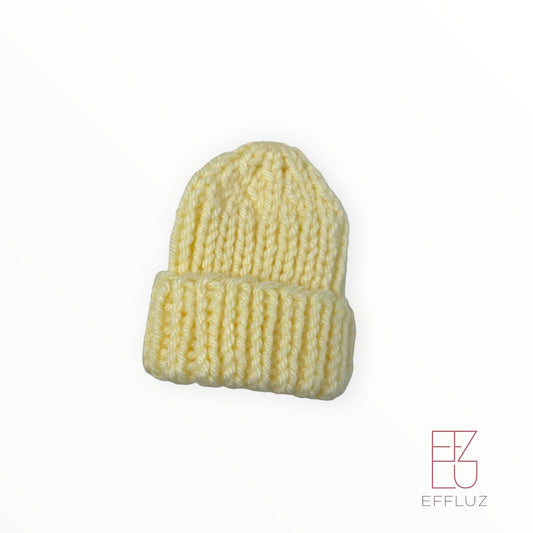 Gorrito tejido hipoalergenico PREEMIE PREMATURO 4-6LB Amarillo Pastel