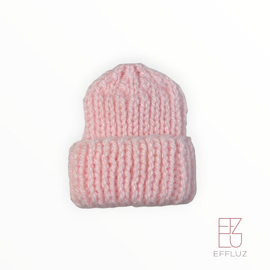Hypoallergenic knitted hat TINY PREMATURE 3-4LB Pastel Pink