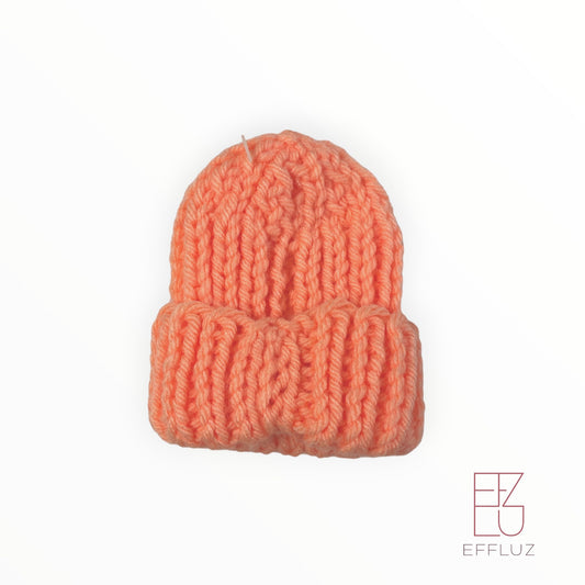 Gorrito tejido hipoalergenico MICRO PREMATURO 1-2LB Naranja Brillante