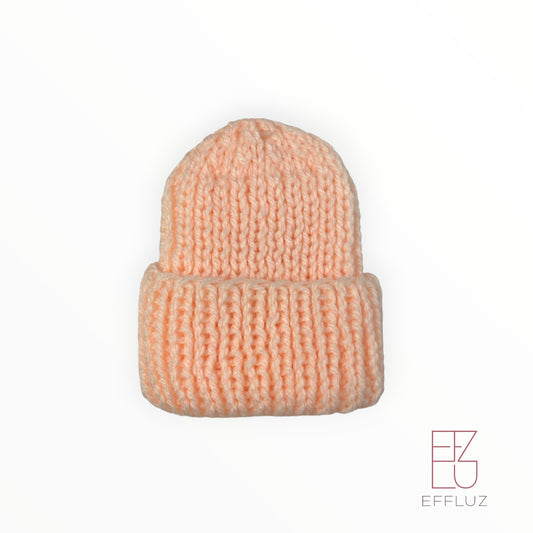 Gorrito tejido hipoalergenico MICRO PREMATURO 1-2LB Naranja Pastel