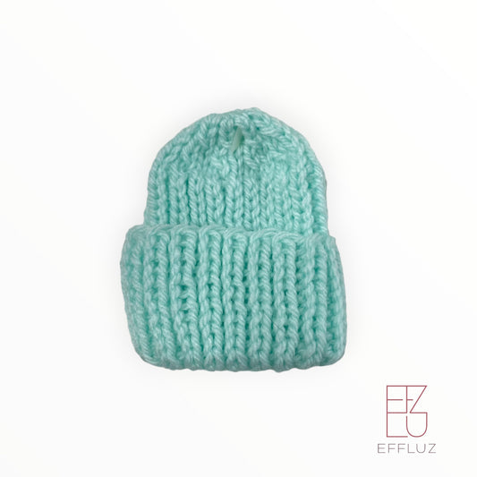 Gorrito tejido hipoalergenico MICRO PREMATURO 1-2LB Aqua pastel