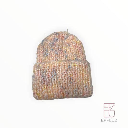 Hypoallergenic knitted hat TINY PREMATURE 3-4LB Orange with colorful
