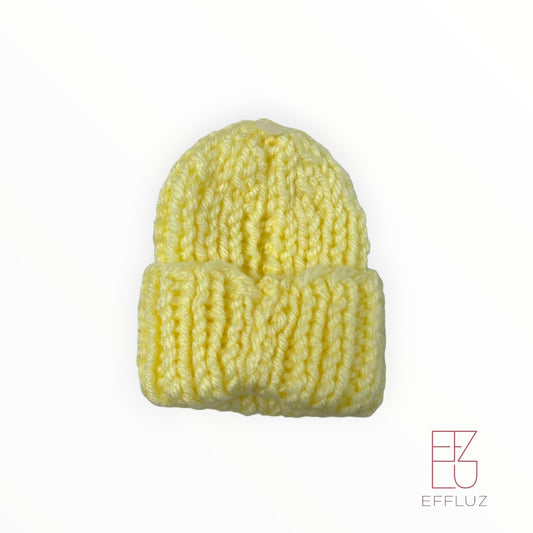 Gorrito tejido hipoalergenico PREEMIE PREMATURO 4-6LB Amarillo