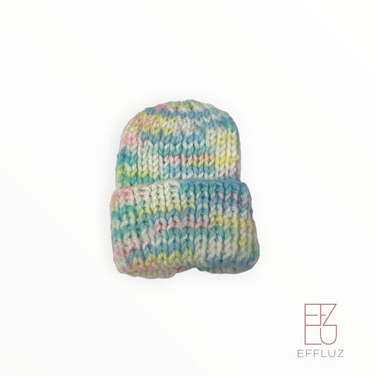 Gorrito tejido hipoalergenico PREEMIE PREMATURO 4-6LB Arcoiris Pastel