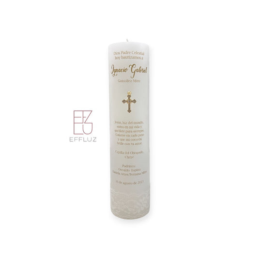 VELA DE BAUTIZO - CEREMONIA - MODELO IGNACIO 7 5 PULG
