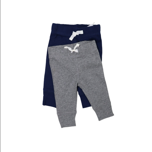 Set de 2 pantalones largos carters azul navy y gris recien nacido