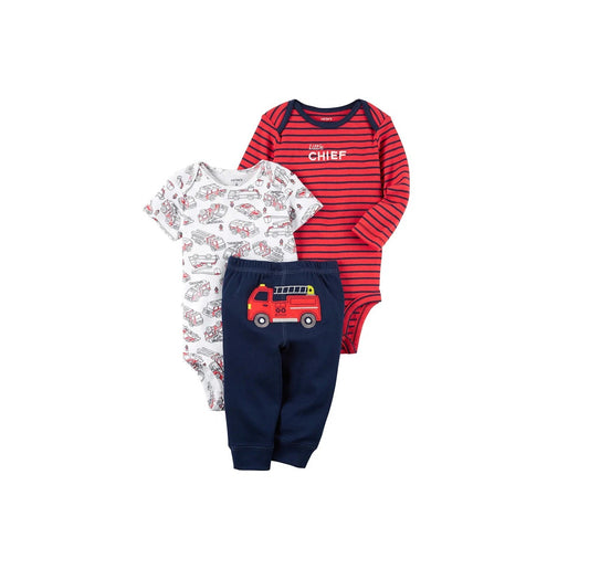 Set de 3 piezas carters tema bomberos hasta 6lb - Bebé prematuro