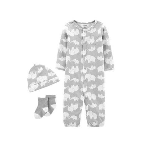 Carter's 3-Piece Gray Elephant Theme Set - Premature Baby up to 6lb