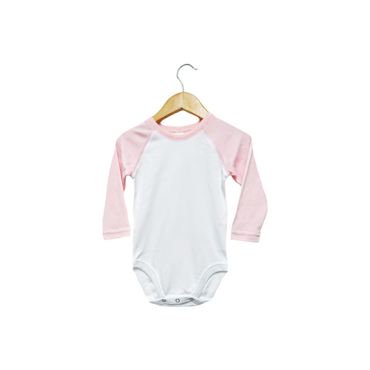 Bodysuit blanco manga 3/4 rosada 12-18