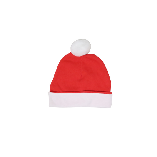 Cotton santa hat with white pompom 13.5 inches
