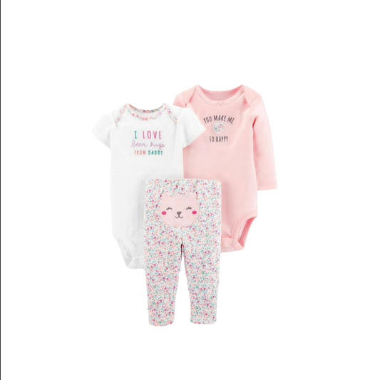 Carters preemie set 3 pantalon bodysuit y body manga larga i love you daddy - Bebé prematuro hasta 6lb