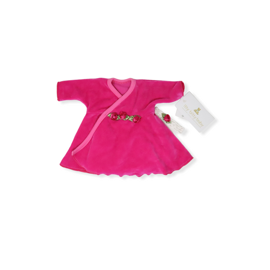 Vestido para bebé prematura con vincha fucsia itty bitty baby 3-5lb