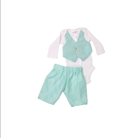 Set de bodysuit con pantalon turquesa recien nacido The Tiny Trendsetter