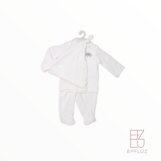 White elephant theme side closure set - Premature baby