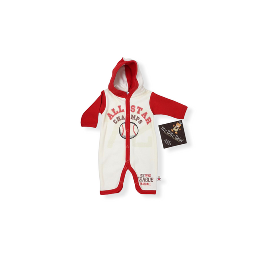 All Star romper rojo con crema de baseball Prematuro