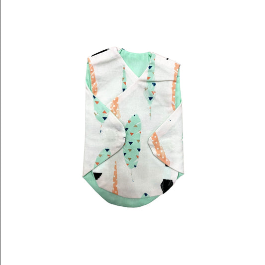 Preemie Velcro Wrap 2-4lb Tribal Feathers Black Mint and Peach