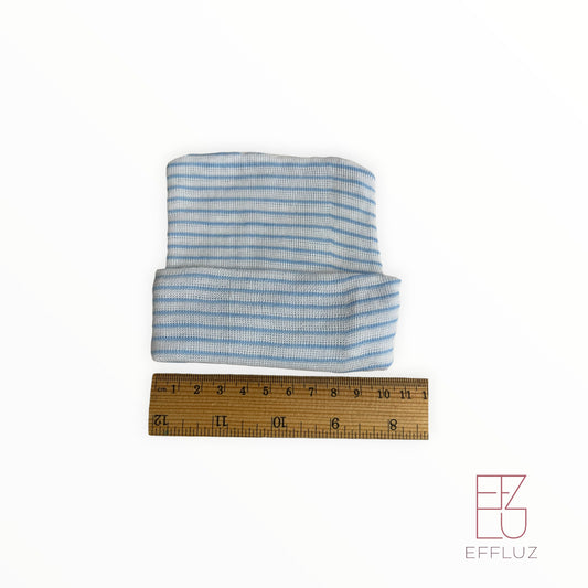 Gorrito para prematuro 3 a 6lb  - celeste con rayas blancas St 710 - Bebé prematuro