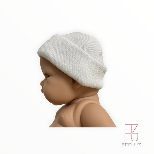Premature baby hat 3-6lb - white rounded top style 720 - Premature baby
