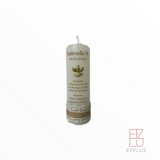 BAPTISM CANDLE GABRIELLA MODEL 6 INCH