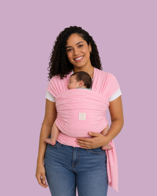 Classic Baby Wrap Carrier with Pocket - Pinky Dreams (Pastel Pink) Effluz