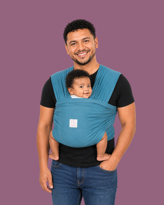 Classic Baby Wrap Carrier with Pocket - Aqua Bliss (Aqua) Effluz