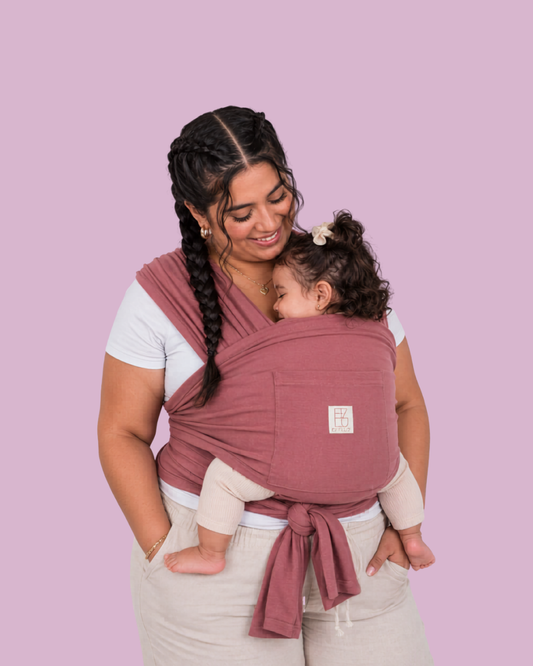 Pre-Assembled Baby Wrap Carrier with Rings and Pocket - Oldie Rose (Old Rose) Effluz