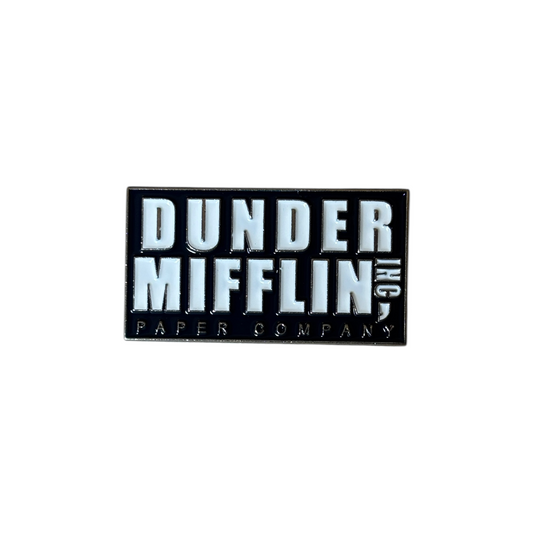 Broche Dunder Mufflin negro plateado