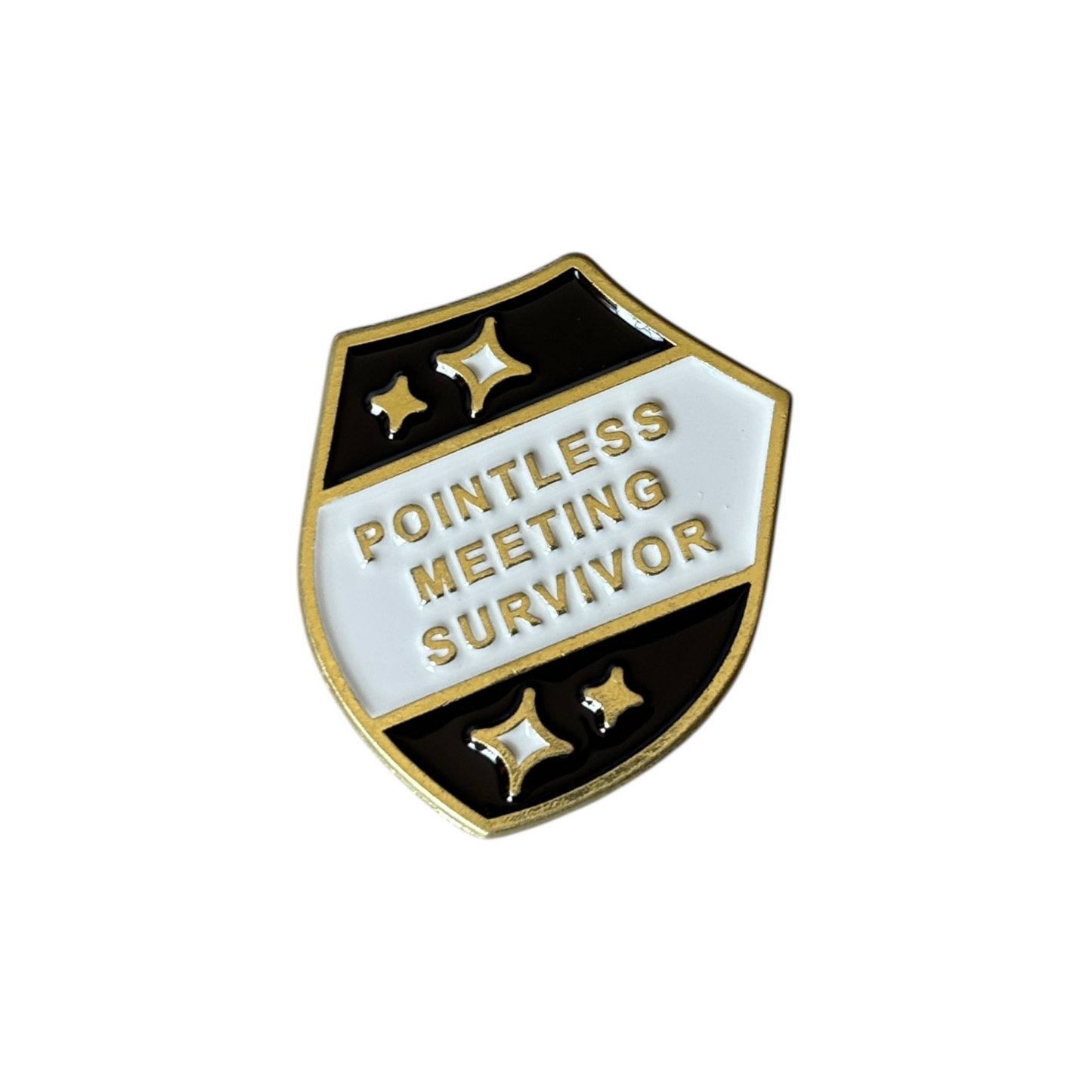 Broche Pointless meeting survivor blanco negro