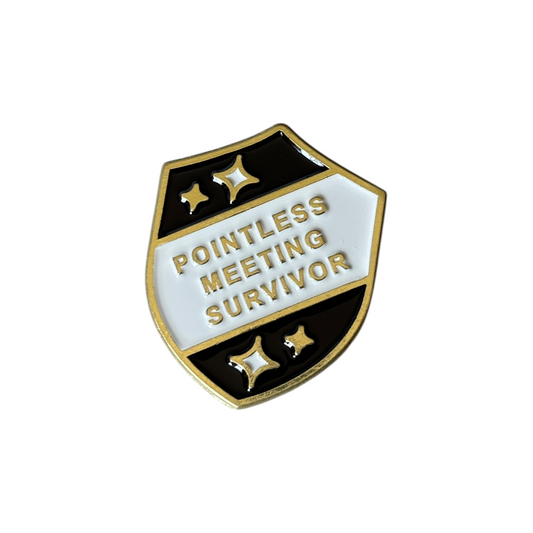 Broche Pointless meeting survivor blanco negro