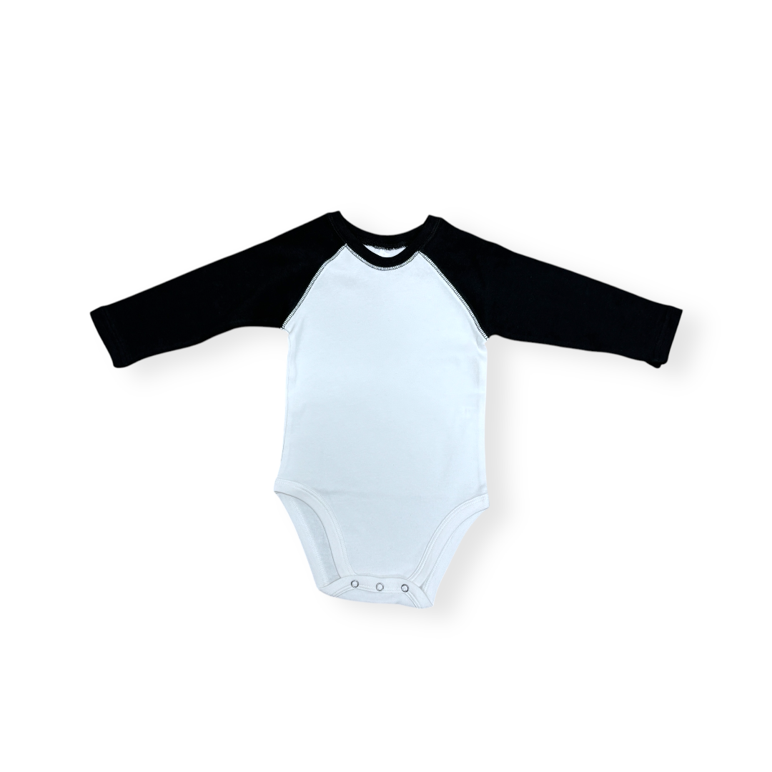 Bodysuit blanco manga 3/4 negro 12-18