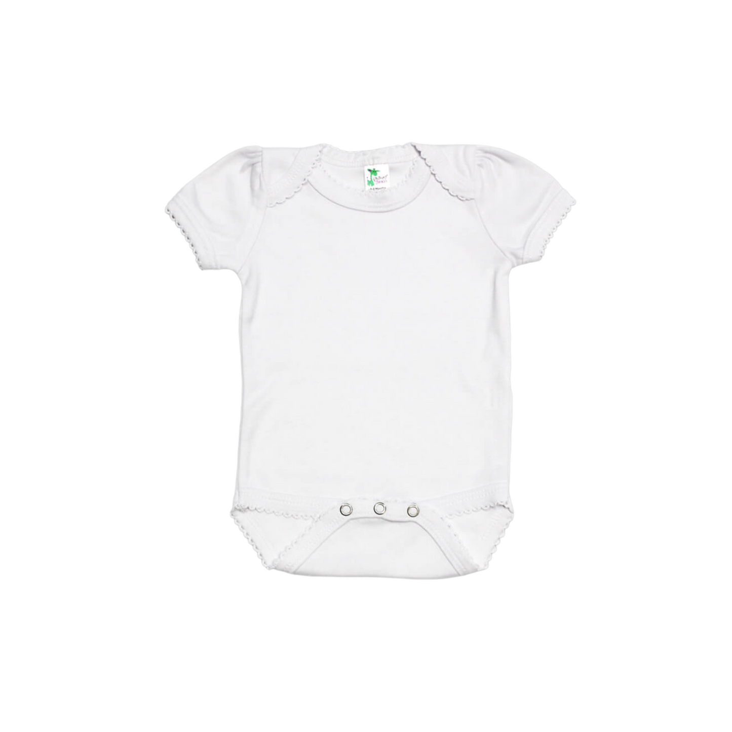 Bodysuit blanco manga corta 65 poliester 35 algodón 3-6m