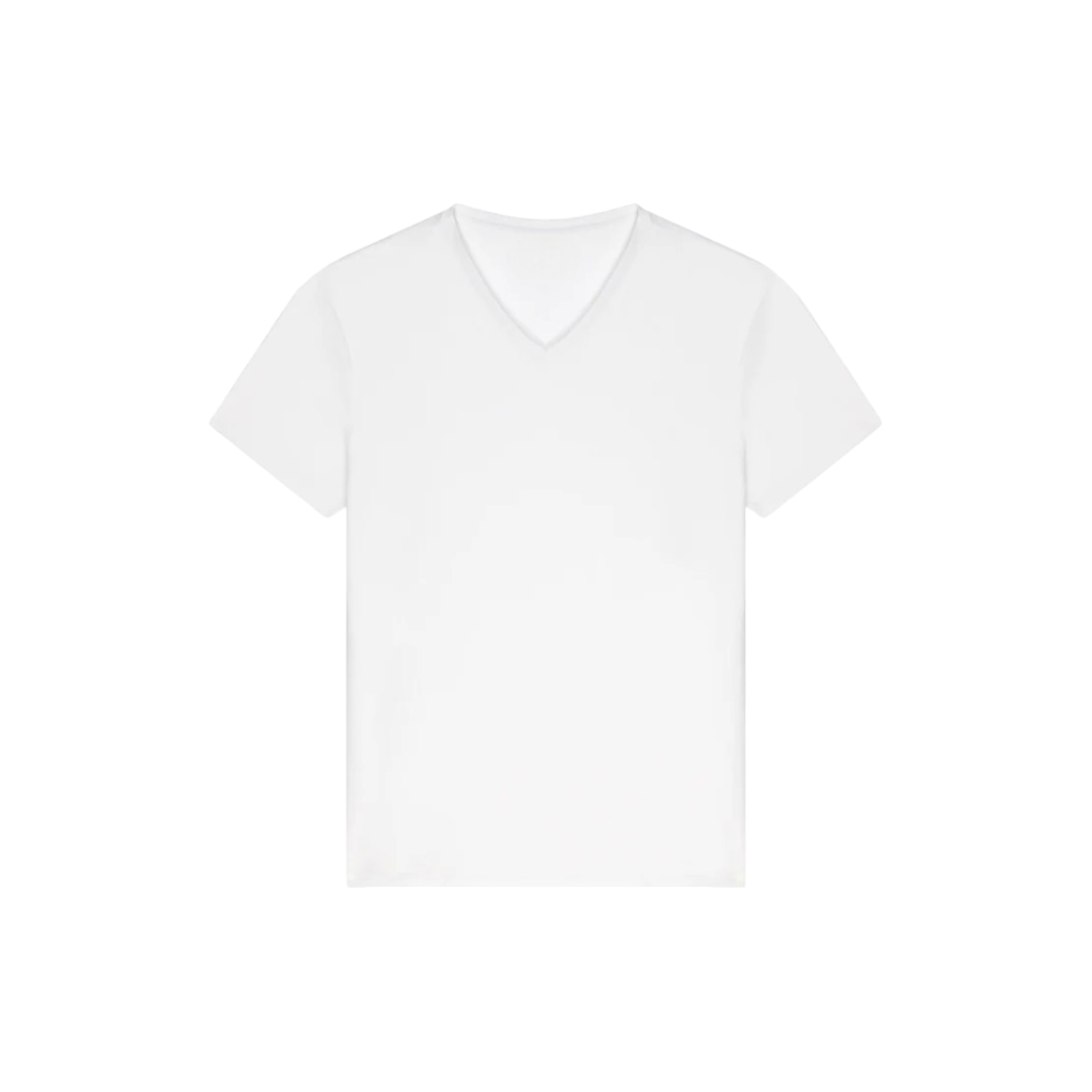 Tshirt cuello V blanco M