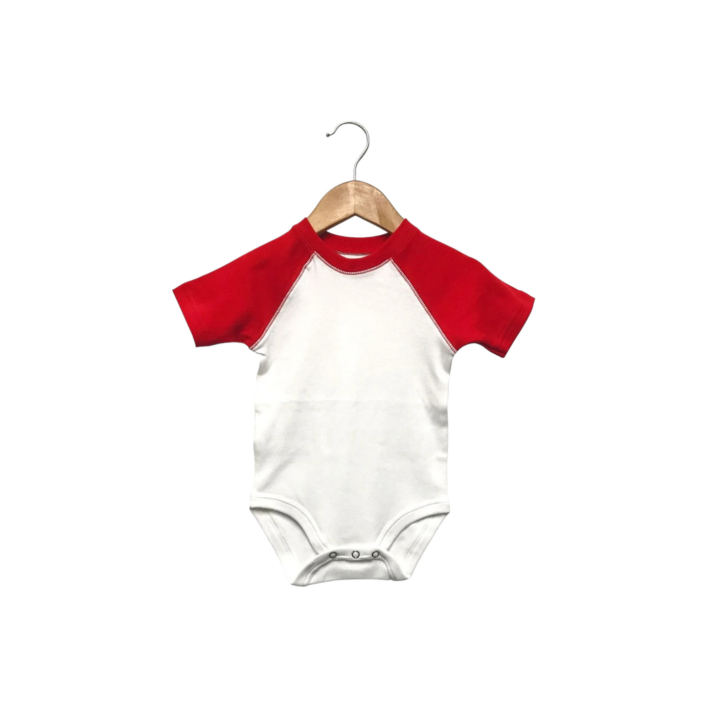 White Red Short Sleeve Bodysuit 6-12