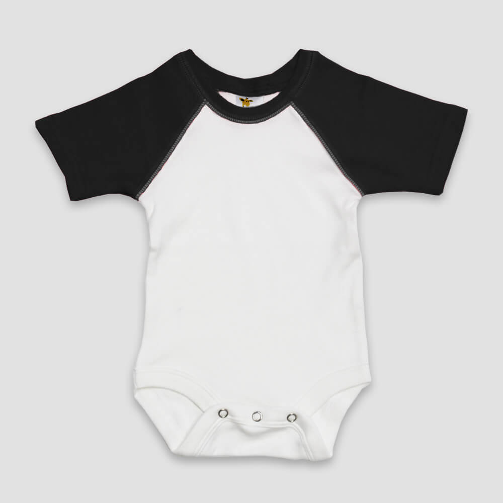 Bodysuit blanco manga corta negro 0-3