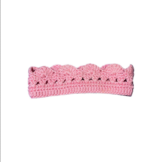 Corona crochet rosada