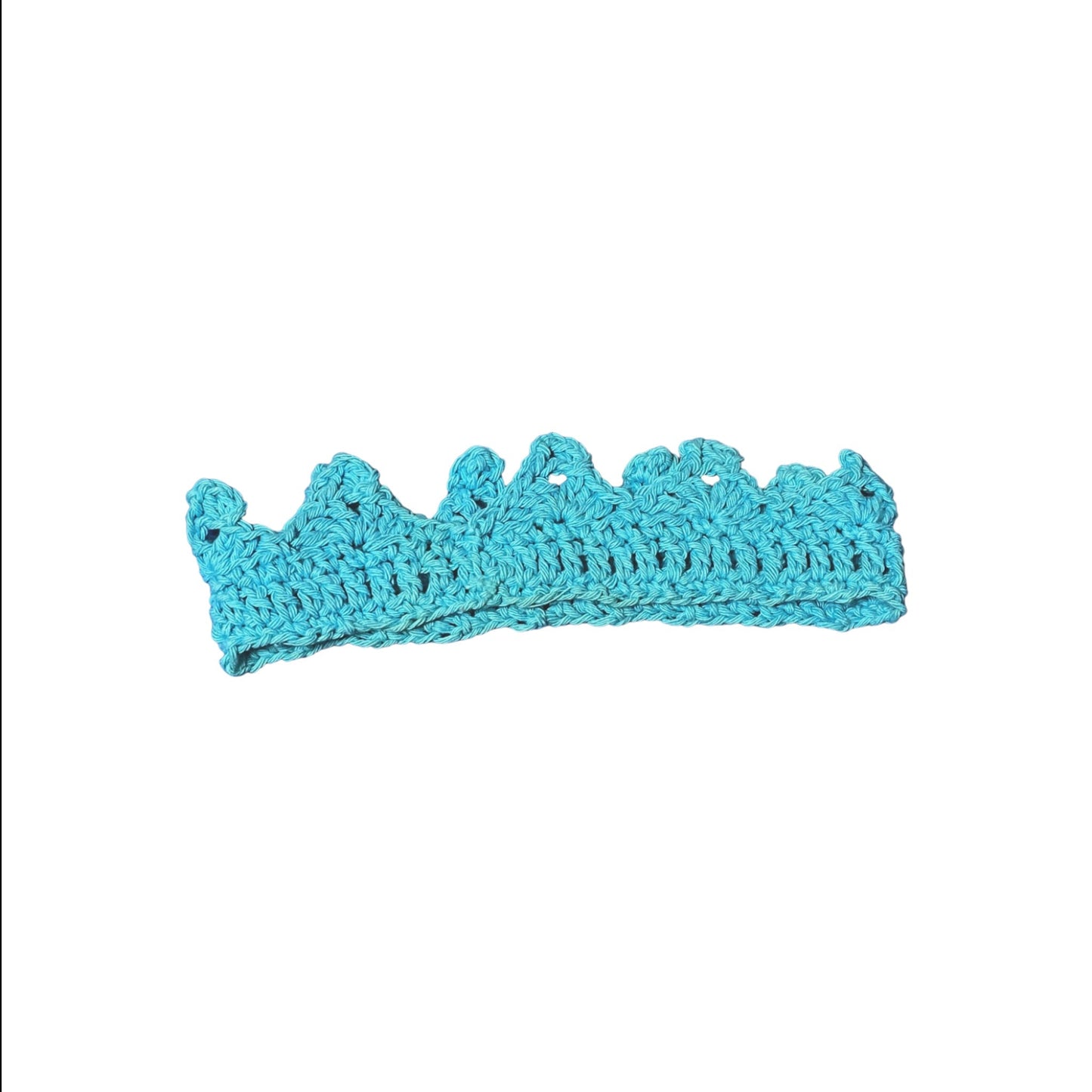 Light blue crochet crown