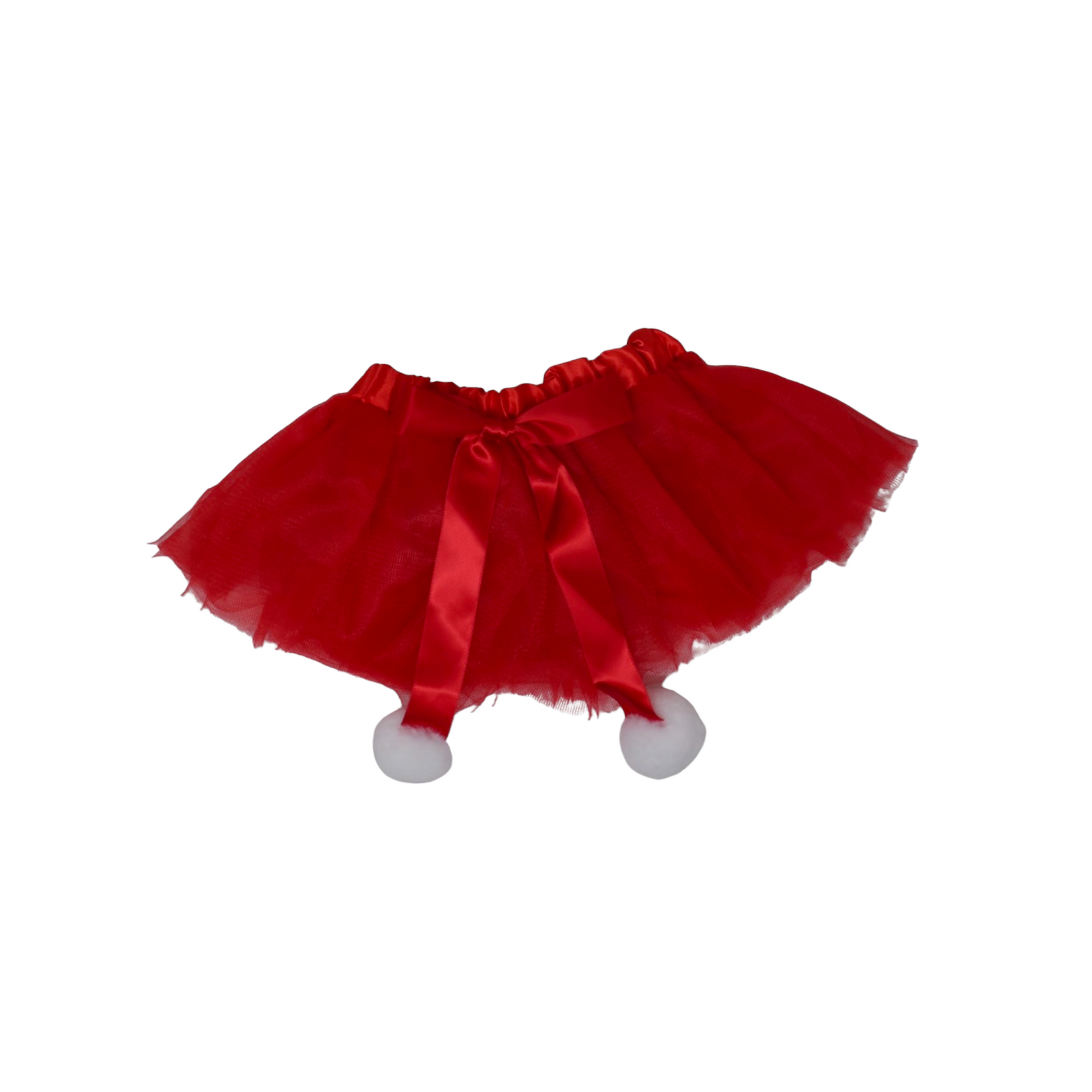 Mini tutu rojo con lazo y bolas blancas 0-6m – Effluz