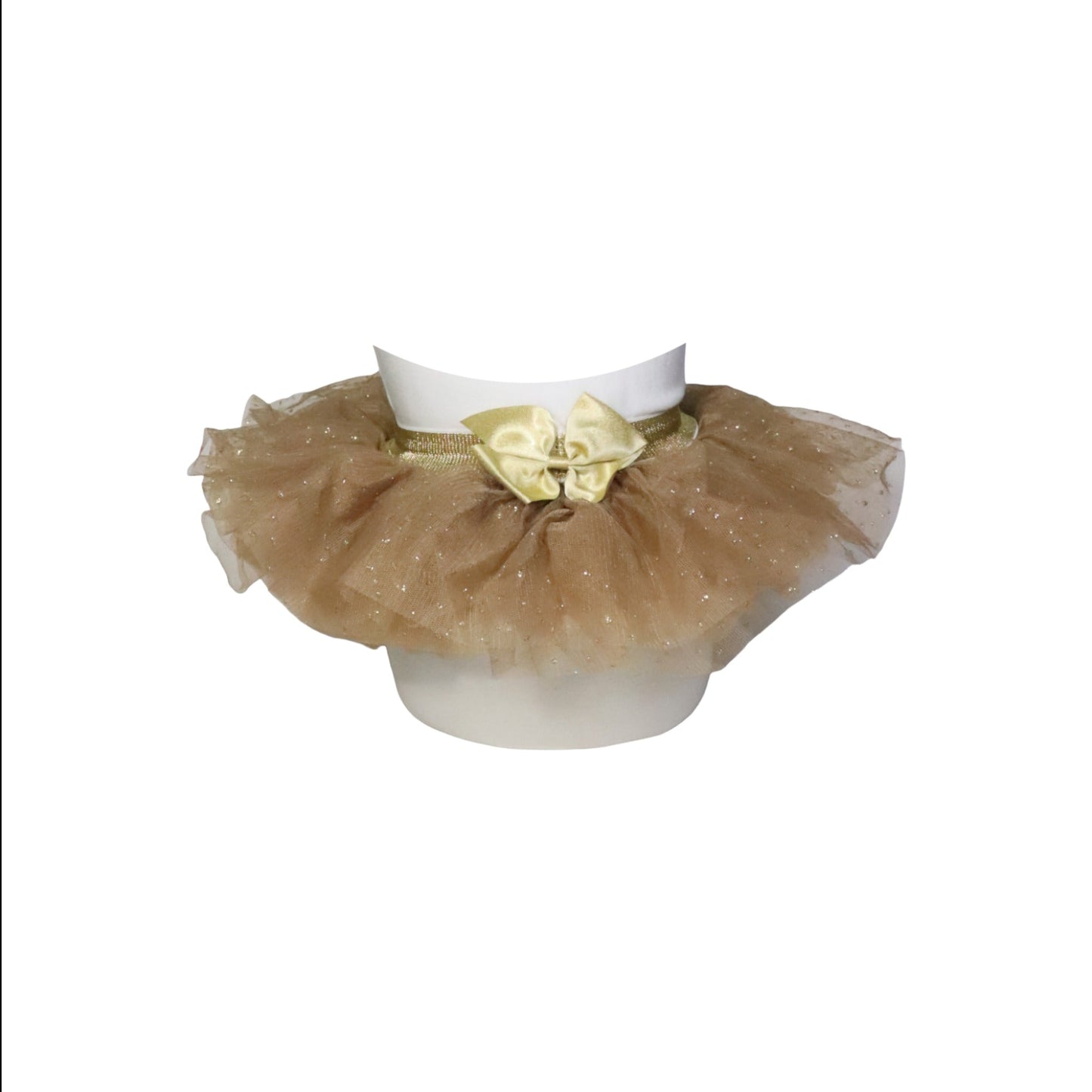 Cream mini tutu with gold 0-6m