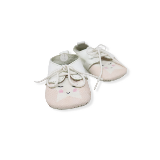 Zapato Babilu de cuerdo blanco con carita crema 15-16t 9cm