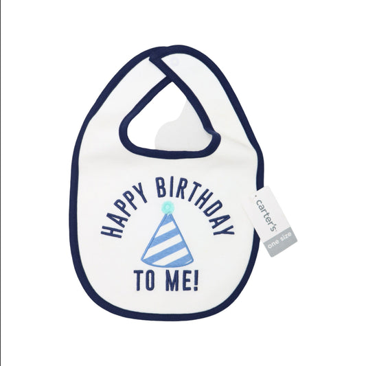 Babero de nino azul Happy Birthday to me!