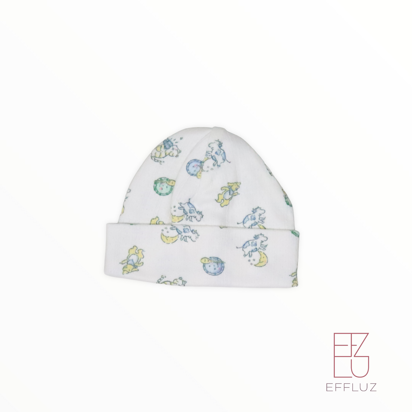 Gorrito para bebé prematuro itty bitty  2-4lb tiny preemie blanco con vacas