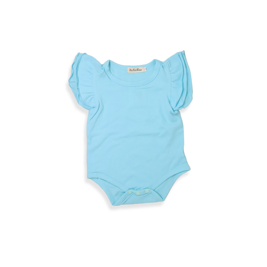 Bodysuit con mangas con ruchas celeste 3-6m