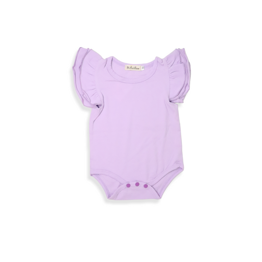 Bodysuit con mangas con ruchas lila 3-6m