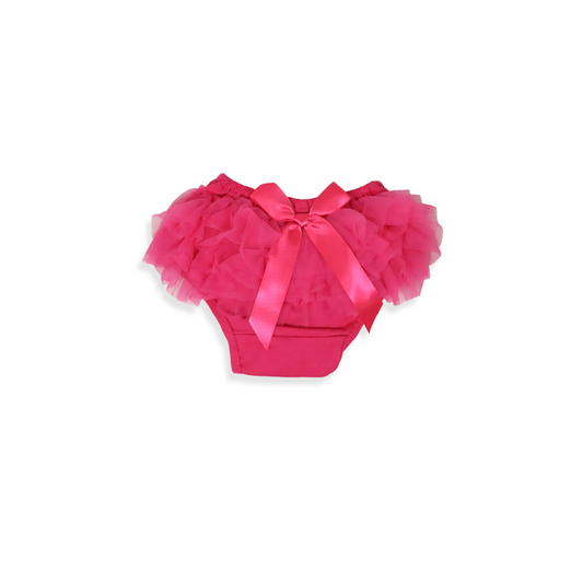 Panal cover with mini ruffles and bow 9-12m fuchsia