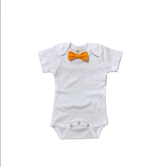 Newborn bodysuit with yellow kitten