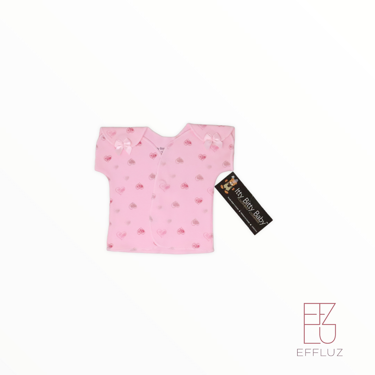 NICU tshirt itty bitty baby nina 3-5lb rosado con corazones