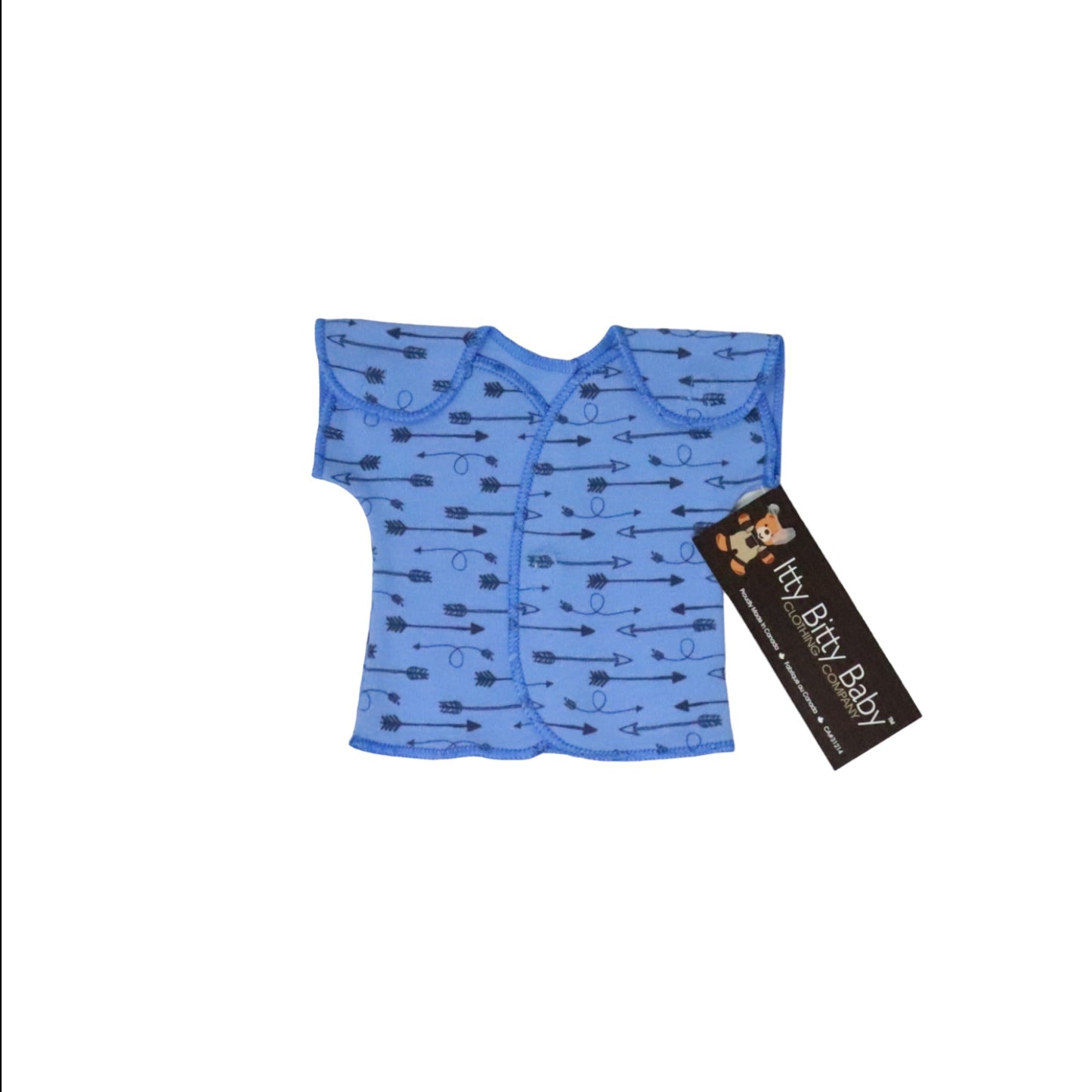 NICU Tshirt Itty Bitty Baby Boy 1-3lb Blue with Tribal Arrows